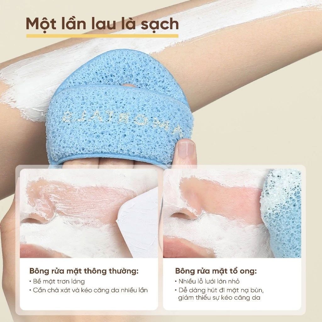 Set 3 Mút Rửa Mặt Amortals Chiếc Dép Nhỏ Vàng