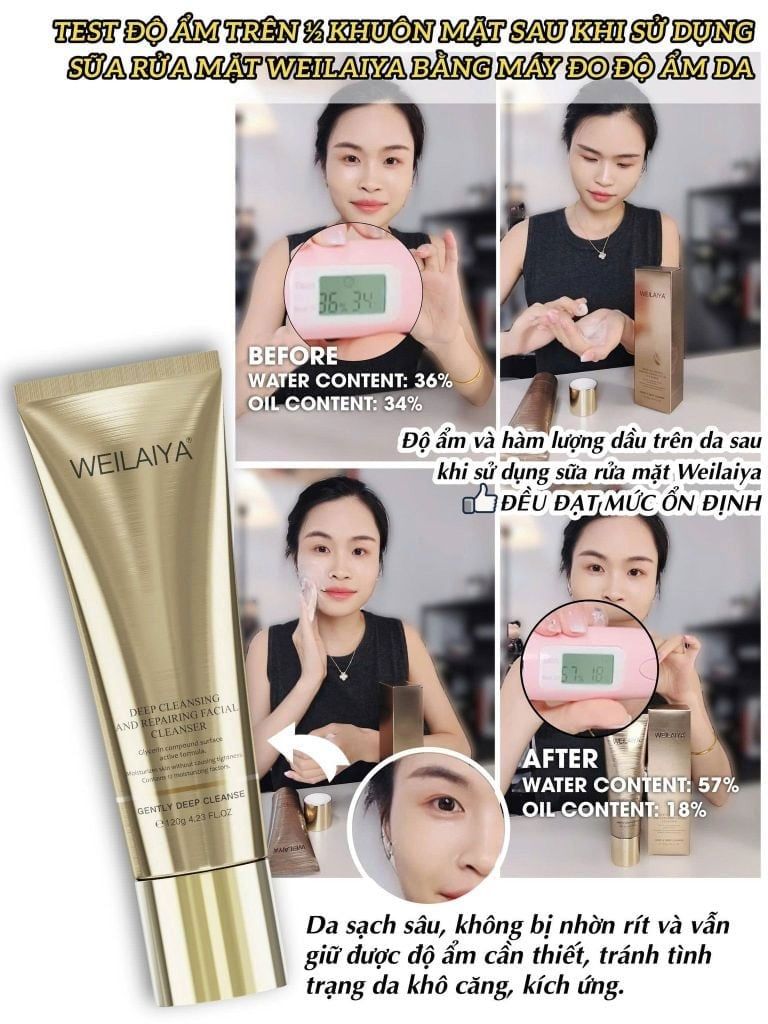 Sữa rửa mặt Weilaiya sạch sâu và phục hồi 120g