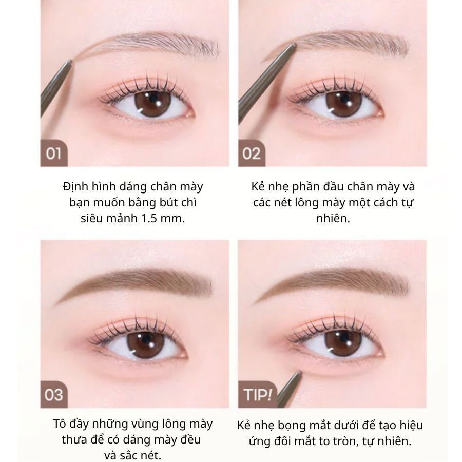 Chì Kẻ Mày Peripera Speedy Skinny Brown