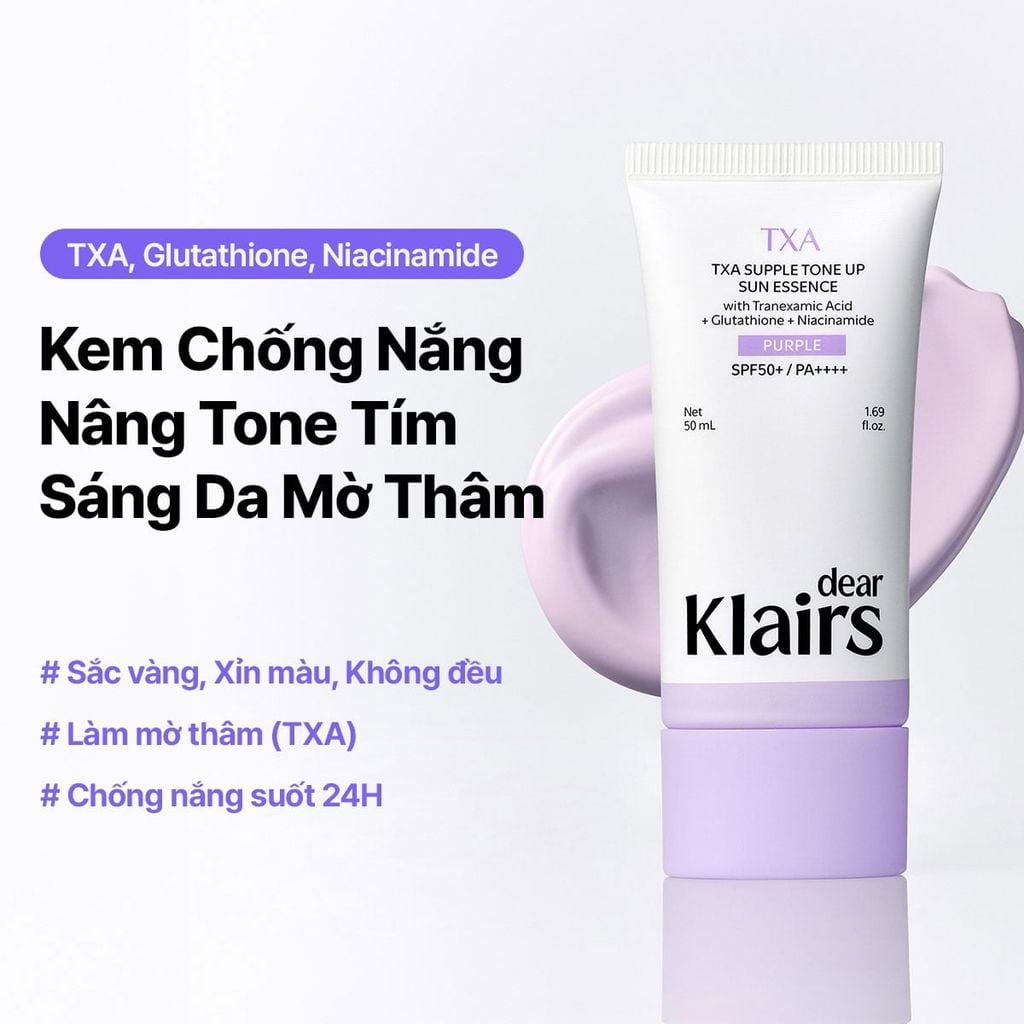 Kem Chống Nắng Dear Klairs TXA Supple Tone Up Sun Essence SPF50+ PA++++ 50ml