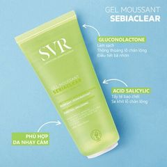 Gel Rửa Mặt dành cho da dầu mụn SVR Sebiaclear Gel Moussant