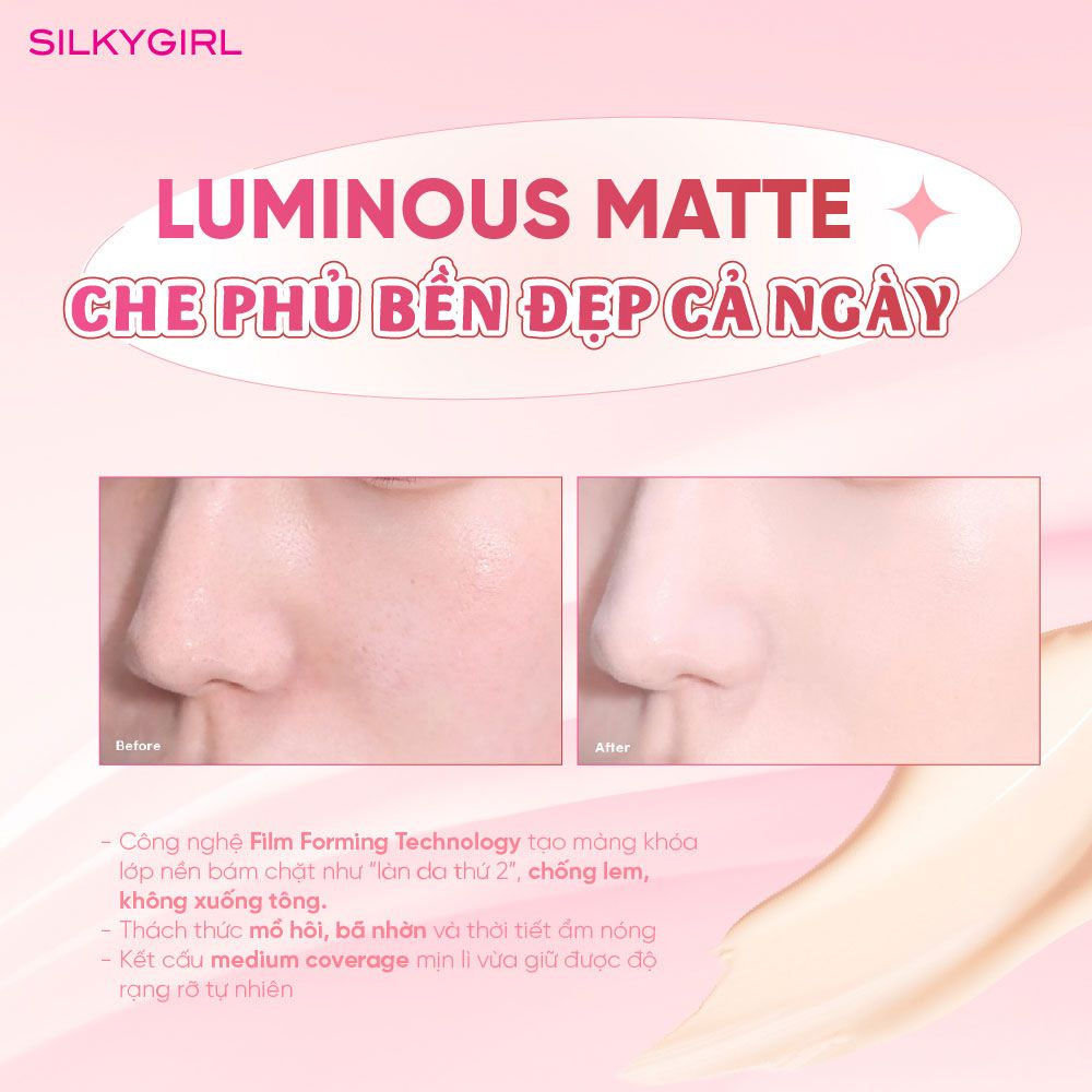 Phấn nước chống nắng lâu trôi Silkygirl serum cushion spf50+