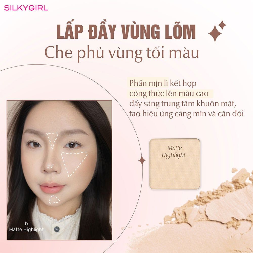 Phấn tạo khối & bắt sáng Silkygirl contour & highlight palette - 01 Autumn