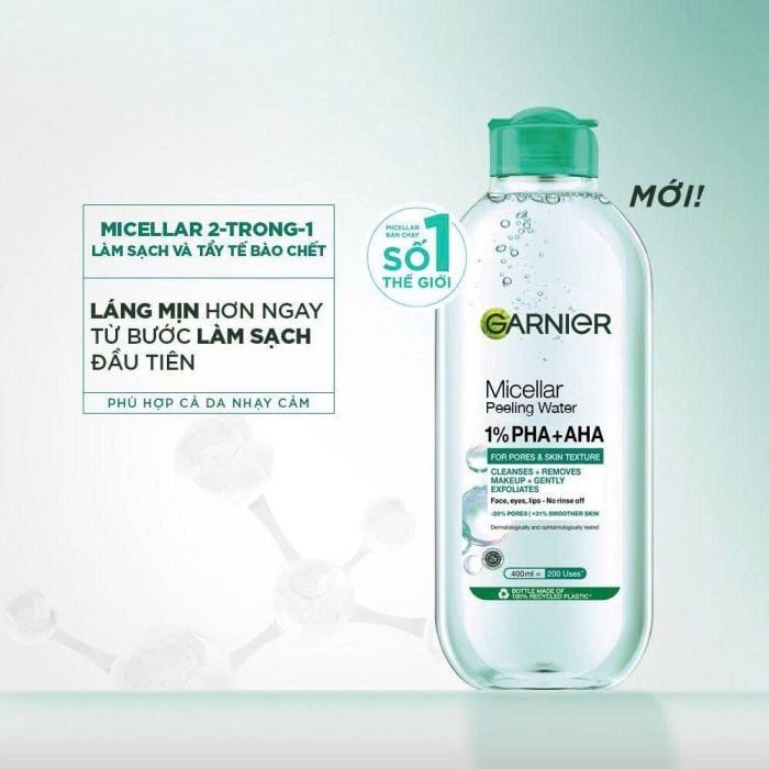 Nước Tẩy Trang Garnier Làm Sạch Tế Bào Da Chết 400ml