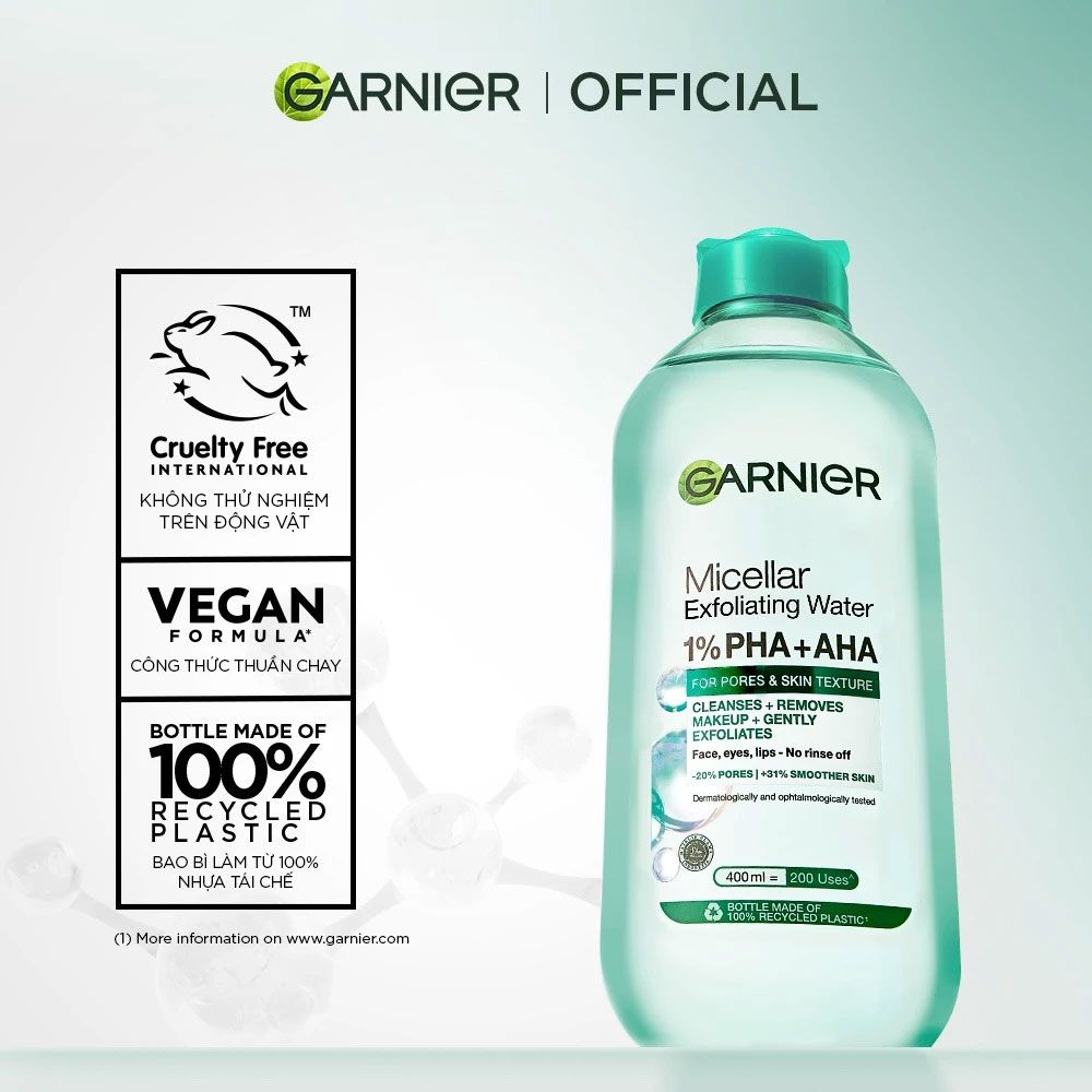 Nước Tẩy Trang Garnier Làm Sạch Tế Bào Da Chết 400ml