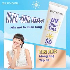 Kem lót chống nắng che khuyết điểm Silkygirl UV blur tint #01 light Beige 25ml