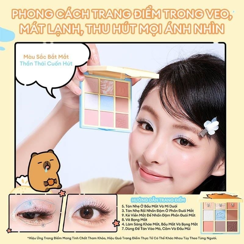 Bảng Phấn Mắt 9 Ô Colorkey Orange Capybara Nine Shades Eyeshadow