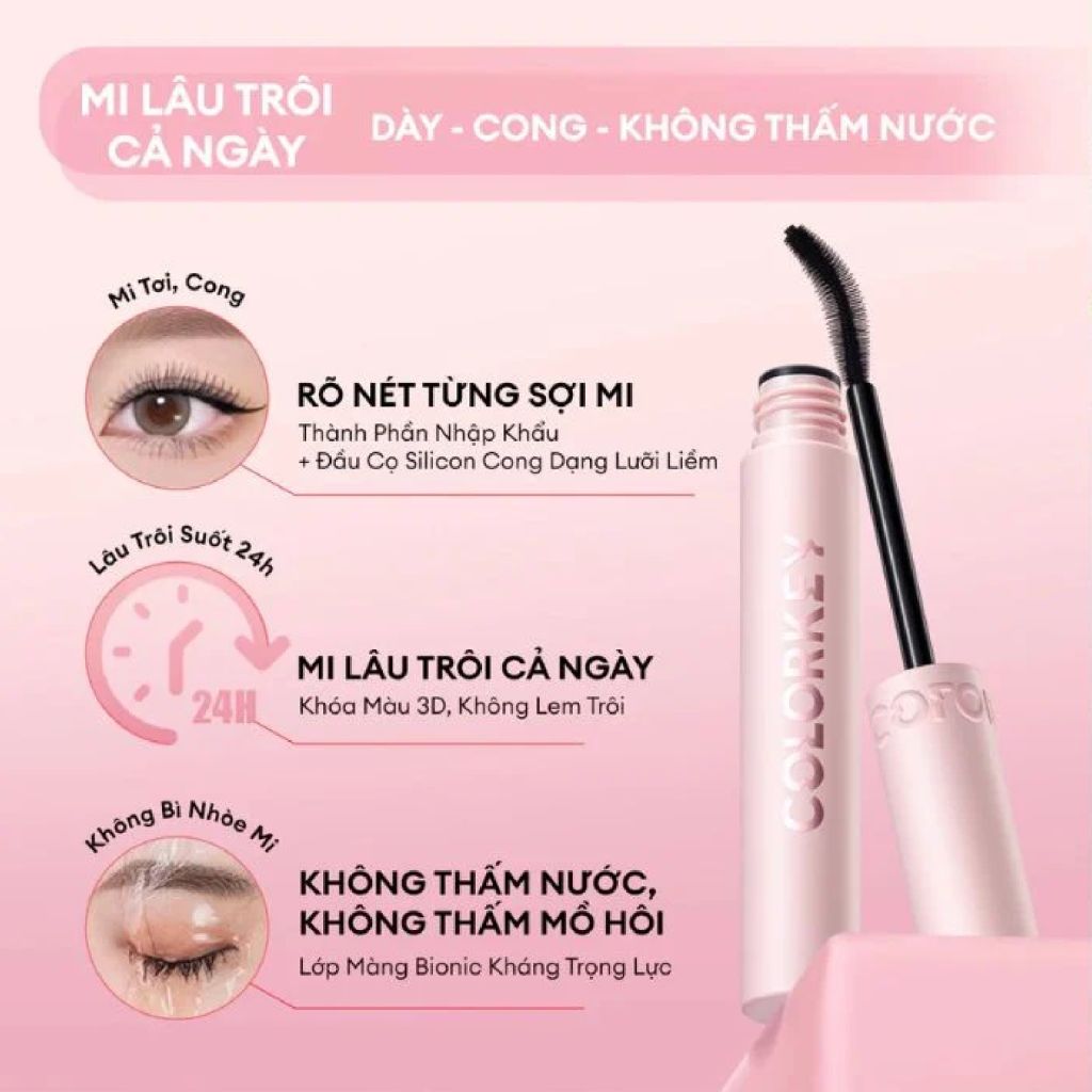 Mascara Colorkey Làm Cong Và Dày Mi Volumizing & Curling