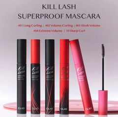 Mascara Clio Kill Lash Superproof Dài Và Cong Mi #01 Long Curling