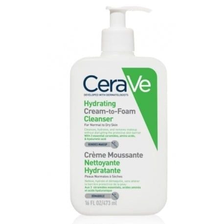 Sữa rửa mặt Cerave Dạng Kem Hydrating Cream-To-Foam Cleanser