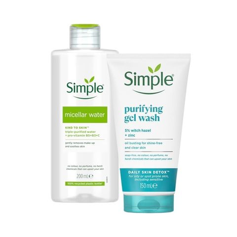 Combo Simple Nước Tẩy Trang 200ml + Gel Rửa Mặt Purifying Wash 150ml