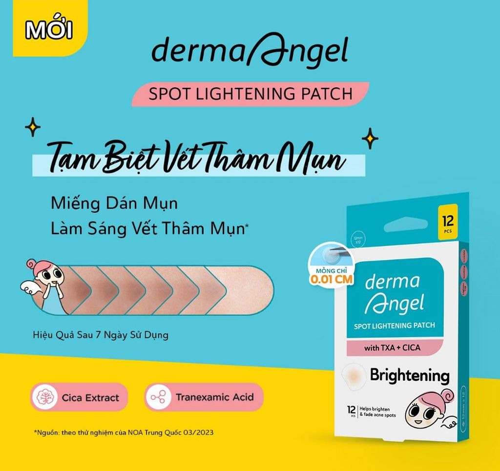 Miếng Dán Mụn Derma Angel Mờ Thâm Sáng Da 12 Miếng Spot Lightening Patch