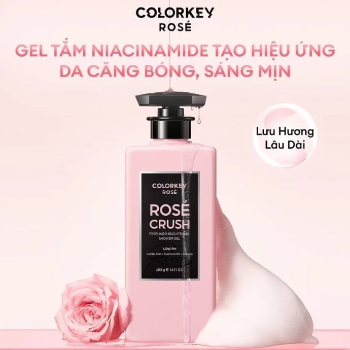 Gel tắm Colorkey ROSE Crush Perfumed Brightening Shower 400ml