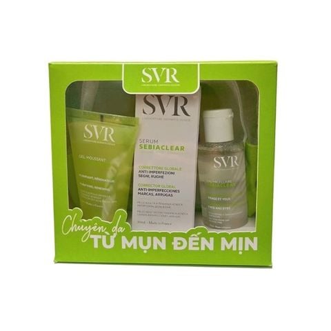 Combo SVR Sebiaclear Sebiaclear 30ml+ Nước Tẩy Trang 75ml + Gel Rửa Mặt 55ml + Túi Lưới)
