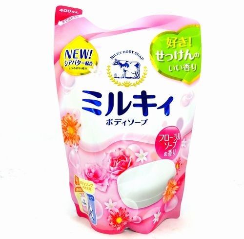 COW SOAP-Sữa tắm hương hoa hồng túi thay thế 400ml