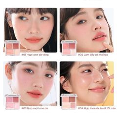 Bảng Phấn Má Hồng, Bắt Sáng 4 Ô Tông Lì Đa Năng Judydoll Blush&Highlight Palette