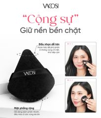 Bông Phấn Khô Trang Điểm Tam Giác Màu Đen Vacosi - BP52