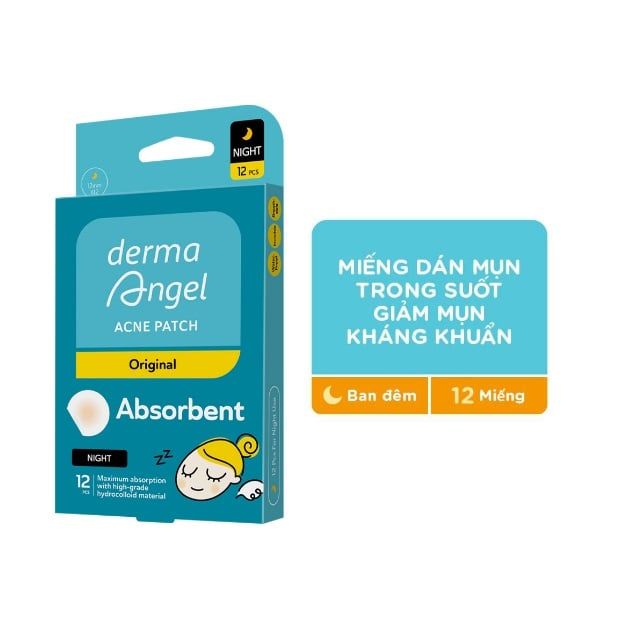Miếng Dán Mụn Derma Angel Dùng Ban Đêm 12 Miếng