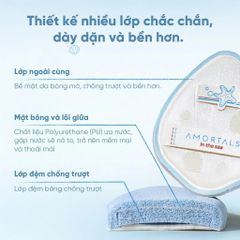 Bông Rửa Mặt Amortals Ocean 3.0 – Mút Tẩy Trang & Rửa Mặt PU Mềm Mịn, Tạo Bọt Nhanh, Thiết Kế Quai Đôi Chống Trượt