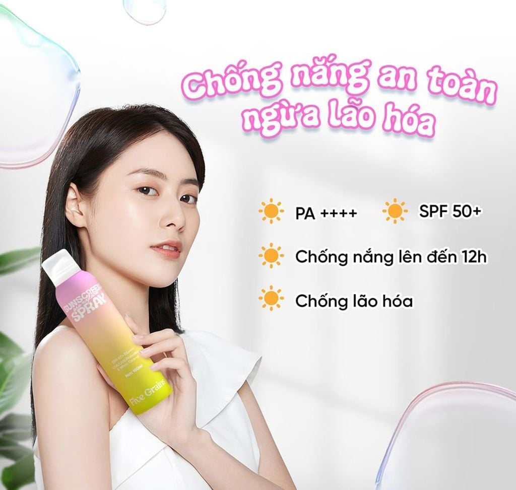 Xịt Chống Nắng Five Grains Pro - Xylane Nâng tông da SPF 50+ PA++++ 160ml