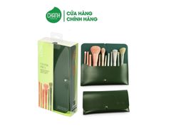 Bộ Cọ Trang Điểm Vacosi 12 Cây Kèm Ví Xanh Rêu - BC35