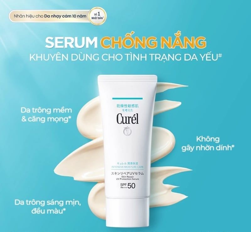 Serum Chống Nắng Curél Vật Lý Phổ Rộng Cho Da Nhạy Cảm Skin Repair Uv Protection SPF50 PA+++ 60g