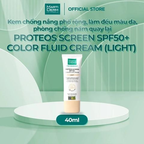 Kem chống nắng Proteos Screen SPF 50 Color Fluid Cream Light 40ml