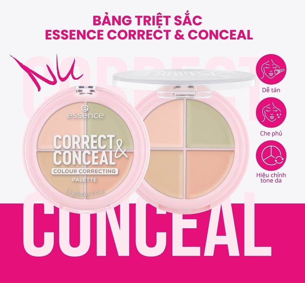 Bảng triệt sắc 4 ô Essence correct & conceal colour correcting palette 10