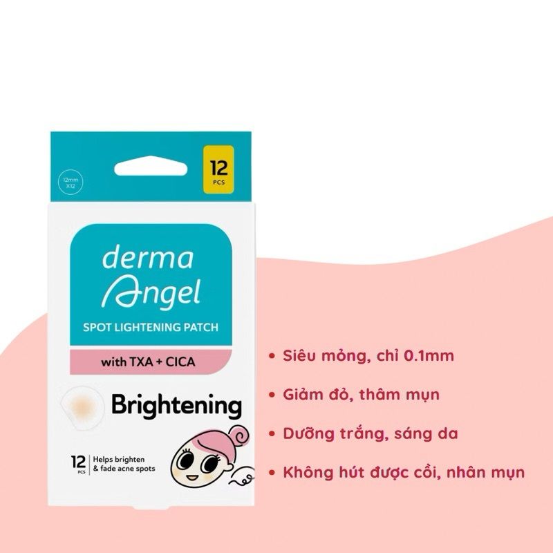Miếng Dán Mụn Derma Angel Mờ Thâm Sáng Da 12 Miếng Spot Lightening Patch