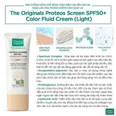 Kem chống nắng Proteos Screen SPF 50 Color Fluid Cream Light 40ml