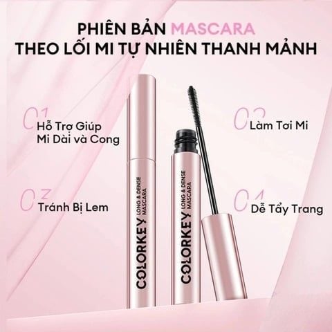 Mascara Colorkey Long & Dense Mascara Hỗ Trợ Giúp Mi Dài Và Dày 4.5g