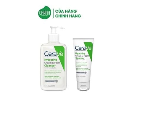 Sữa rửa mặt Cerave Dạng Kem Hydrating Cream-To-Foam Cleanser