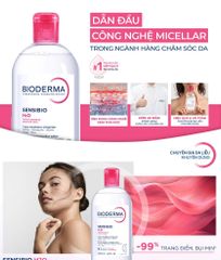 Nước tẩy trang Bioderma sensibio H2O nắp hồng cho da thường, da khô (100ml-250ml-500ml)