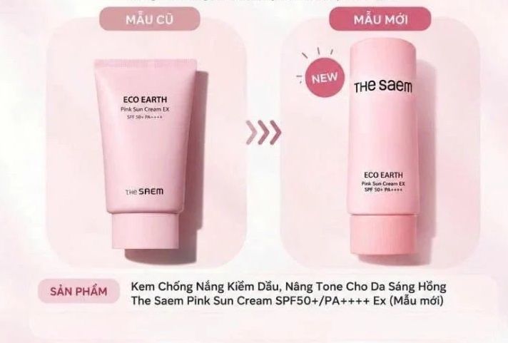 Kem chống nắng The Saem eco earth Pink Sun Cream SPF50+/PA++++