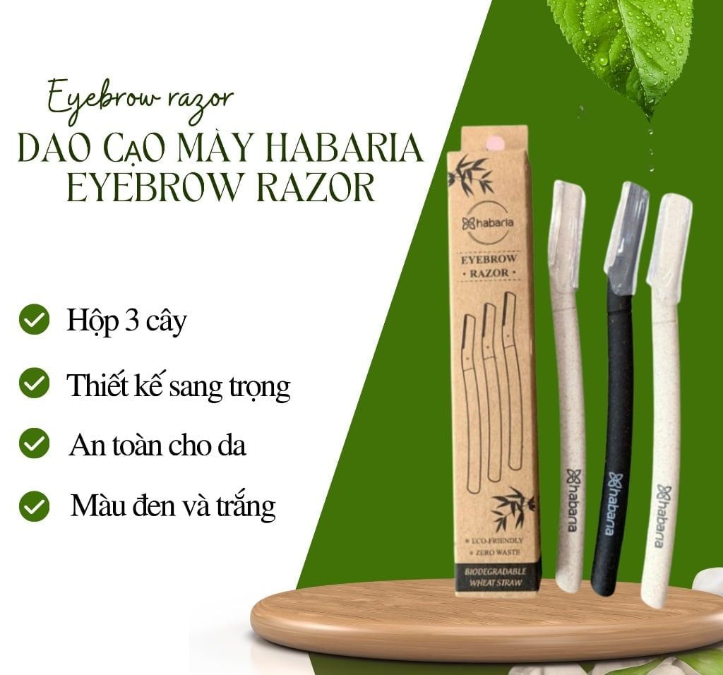 Set 3 Dao Cạo Lông Mày Habaria Eyebrow Razor