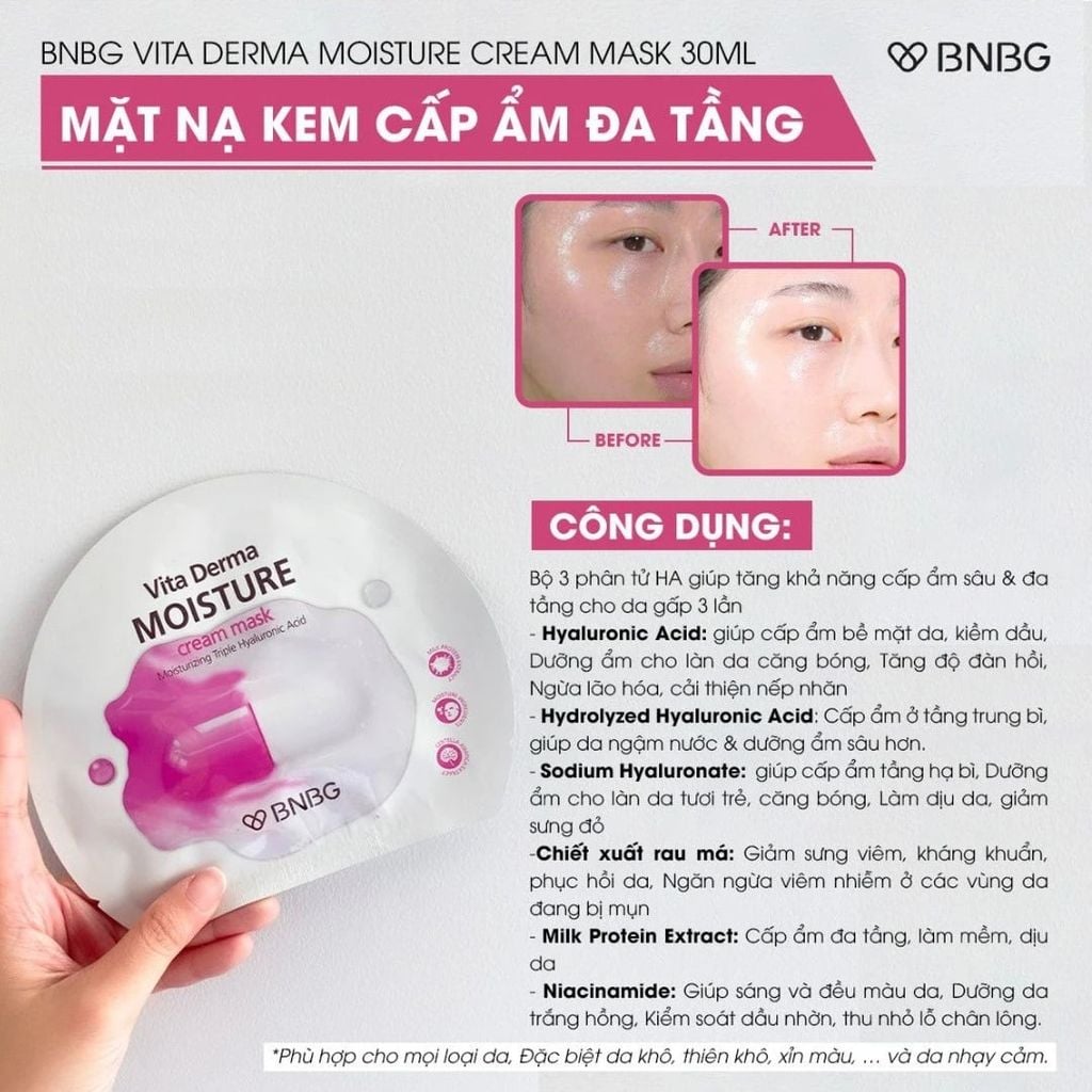 Mặt Nạ Kem BNBG Cấp Ẩm Đa Tầng 30ml