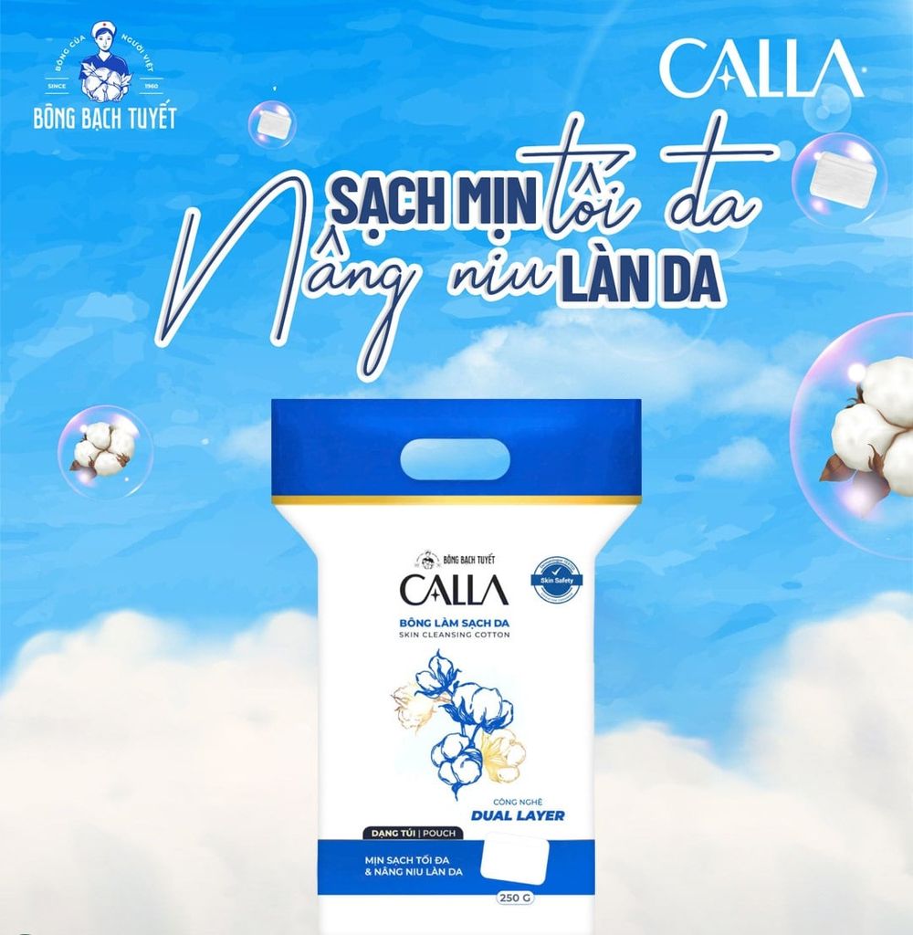 Bông Tẩy Trang Bông Bạch Tuyết Calla Dạng Túi Sạch Da 250g