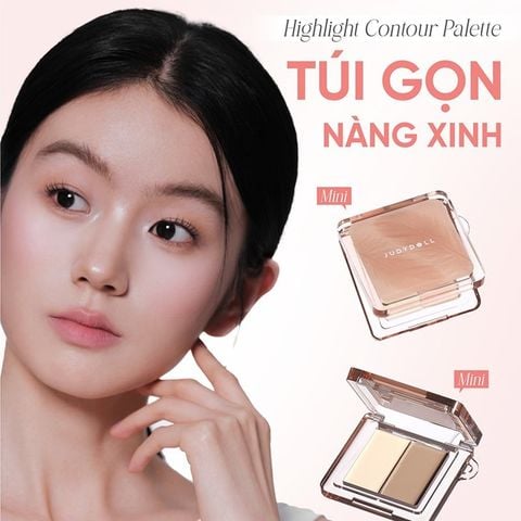 Phấn bắt sáng và tạo khối Judydoll highlight & contour 02 bản mini 2g