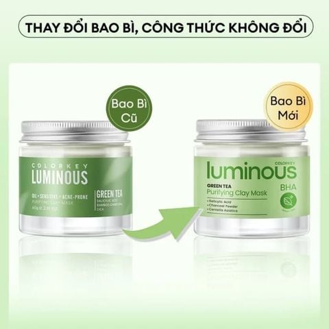 Mặt Nạ Đất Sét Trà Xanh Colorkey Luminous Green Tea Purifying Clay Mask 60g