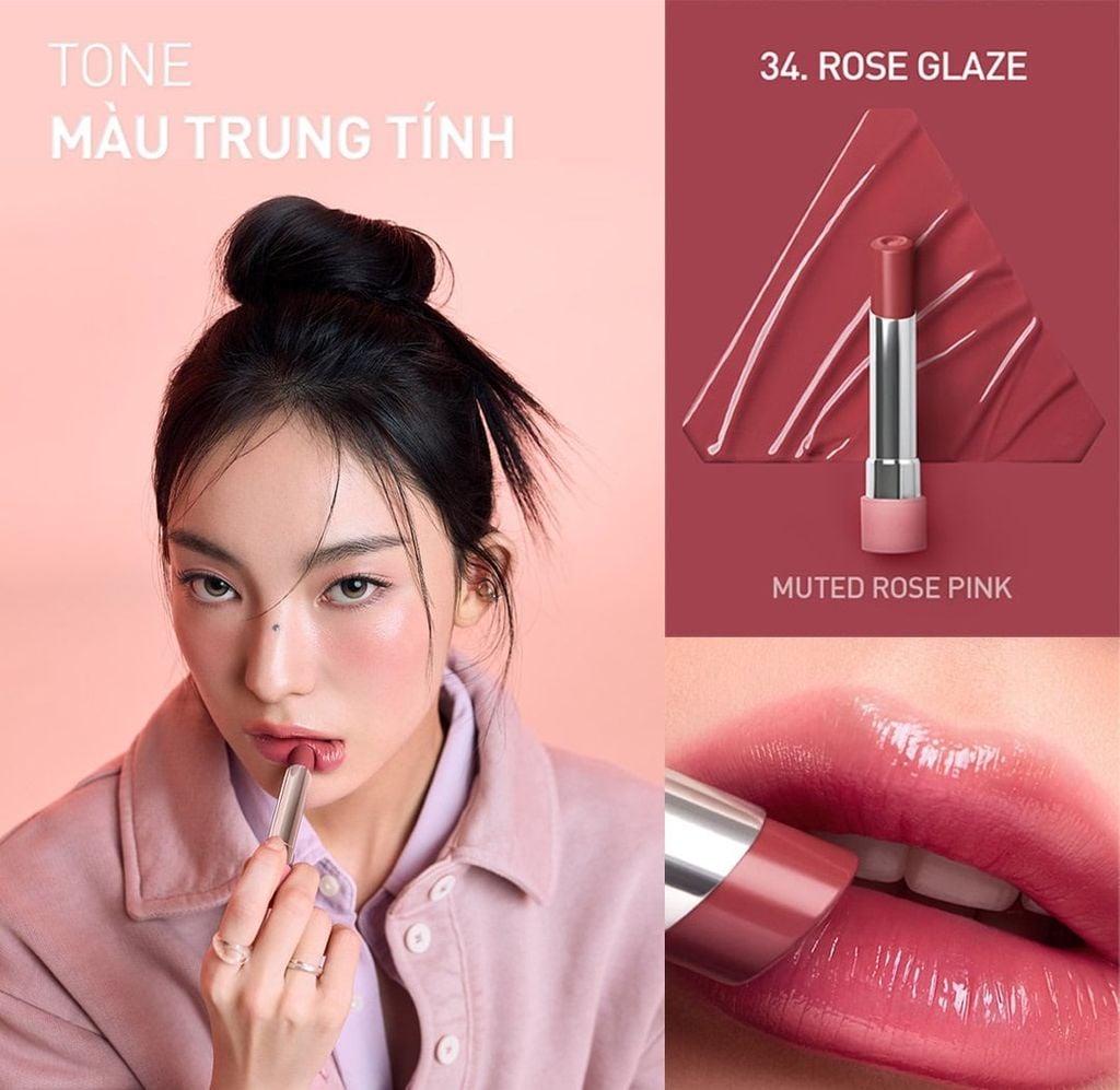 Son Bóng 3CE Dưỡng Ẩm Glazy Lip Glow 5g
