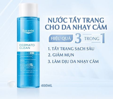 Nước Tẩy Trang Eucerin Dịu Nhẹ Cho Da Nhạy Cảm DermatoCLEAN Micellar Water 3 In 1