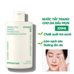 Nước Tẩy Trang Cho Da Dầu Mụn Innisfree Green Tea Amino Hydrating Cleansing Water 320ml