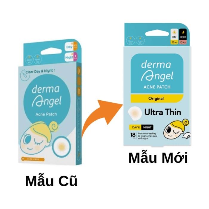 Miếng dán mụn Derma AngelAcne Patch Dùng Cho Ngày & Đêm 18 Miếng
