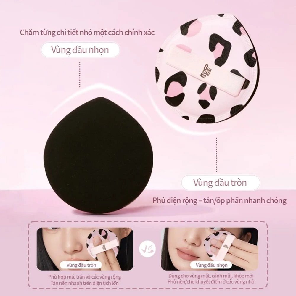 Mút Tán Nền Báo Đốm Guoxiaoniu Leopard Chubby Puff