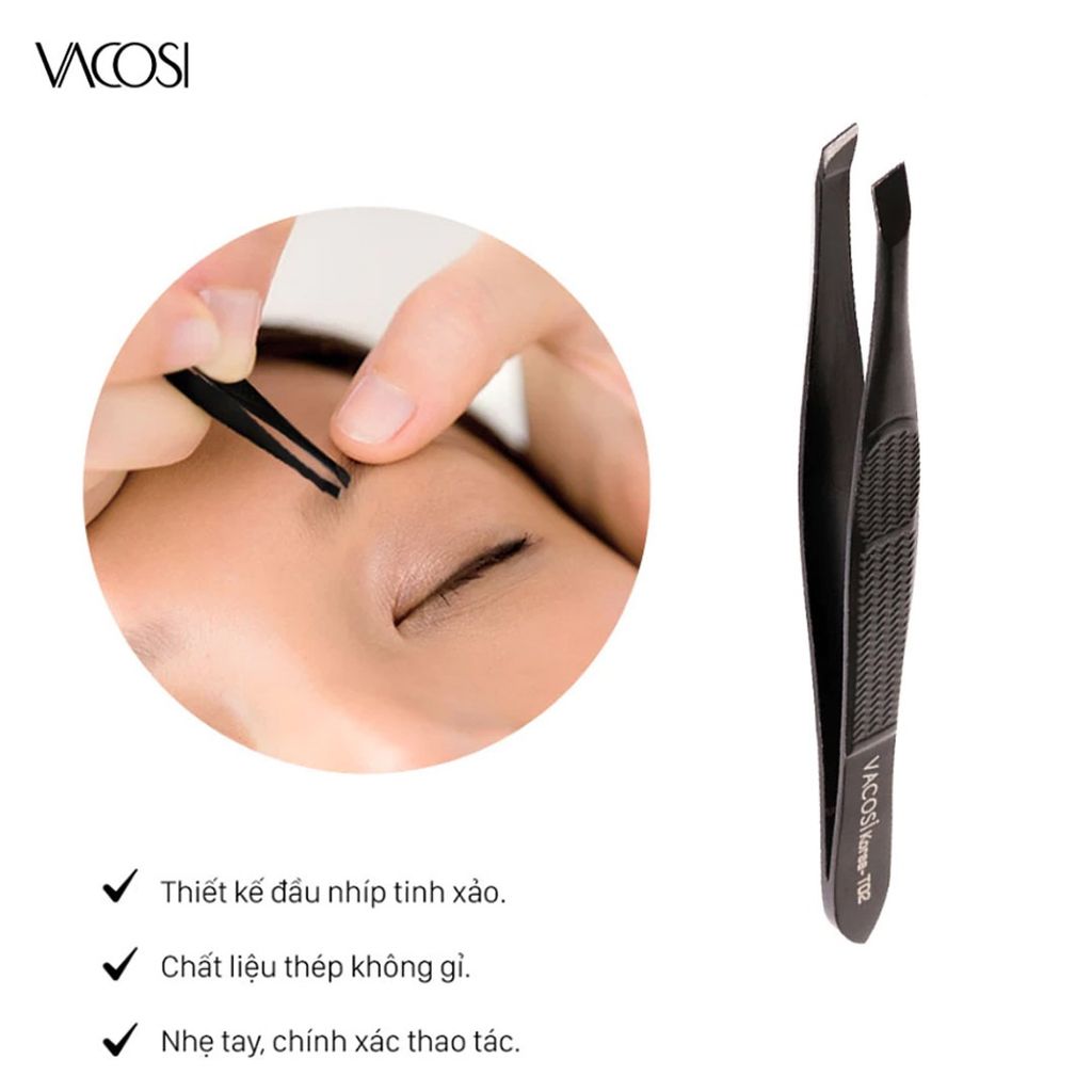 Nhíp đầu xéo Vacosi Slanted Tweezers - T02