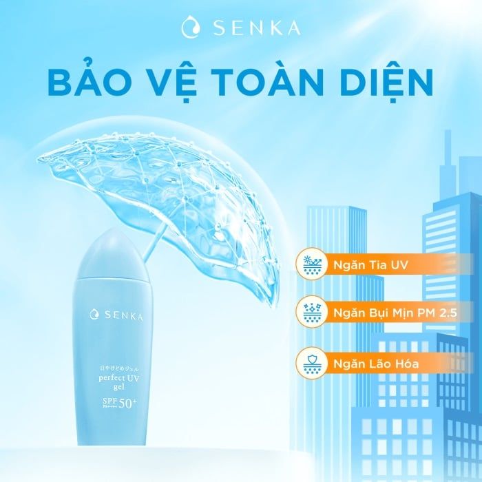 Gel Sữa Chống Nắng Dưỡng Ẩm Senka Perfect UV Gel SPF 50+/PA++++  80ml