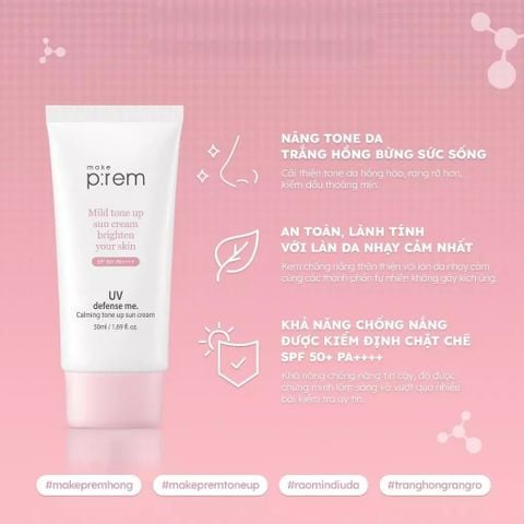 Kem chống nắng Make Prem UV Calming Tone Up 50ml