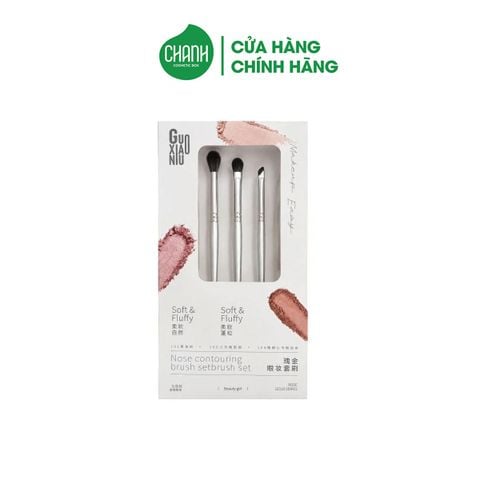 Bộ Cọ Trang Điểm Mắt Guoxiaoniu Rose Gold Eye Brush Set 3 Món
