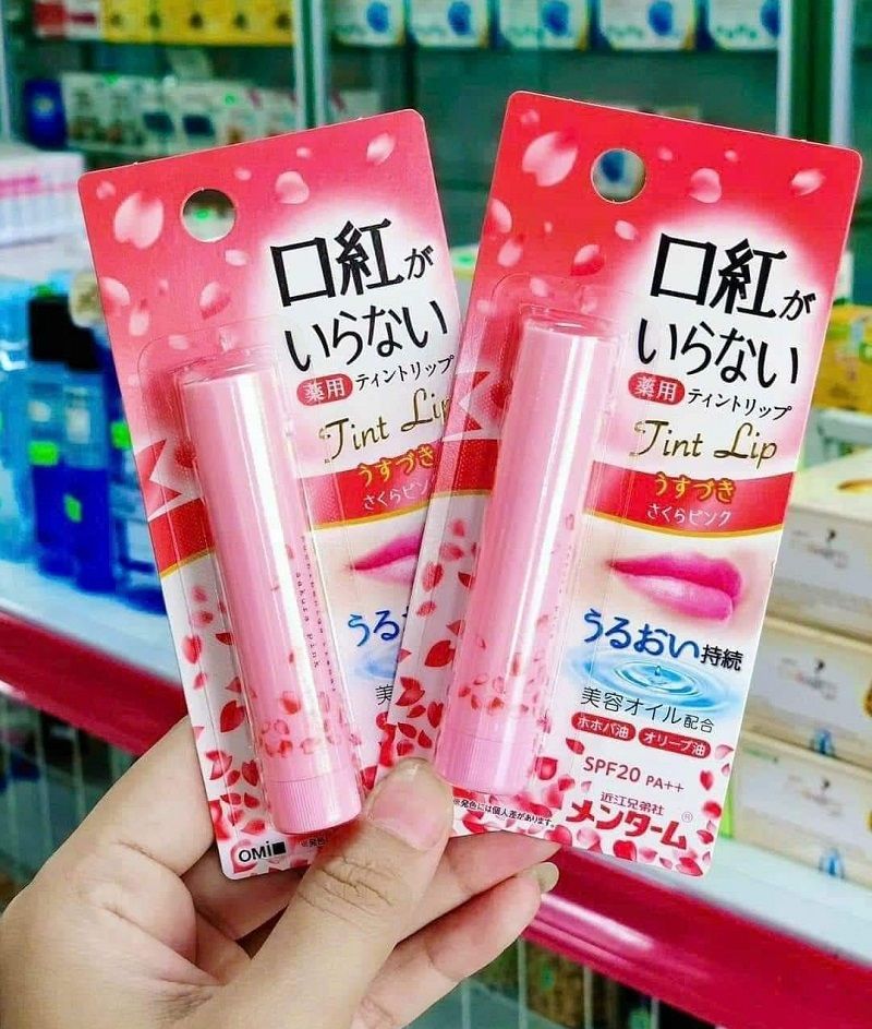 Son dưỡng môi màu hồng đỏ Omi Menturm Kuchibeniga Iranai