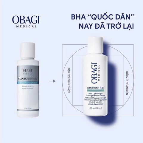 Sữa rửa mặt trị mụn Obagi MD Daily Lightweight Foaming Blemish Cleanser 118ml